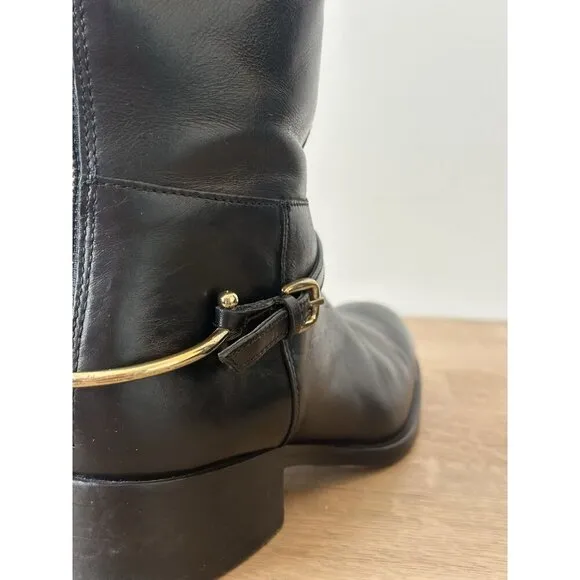 Johnston and Murphy Women's 7.5 Boots Leather High Black Riding
