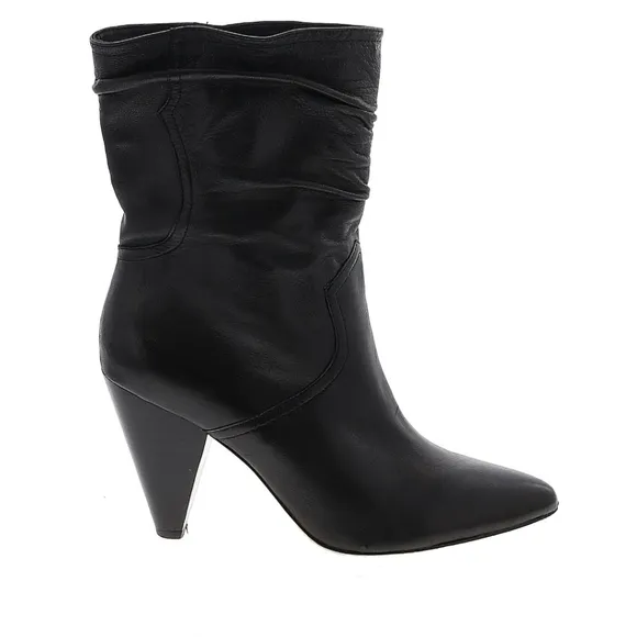 JOIE Gabbissy Slouchy Mid Calf Bootie In Black Leather Size 5