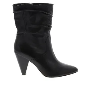 JOIE Gabbissy Slouchy Mid Calf Bootie In Black Leather Size 5