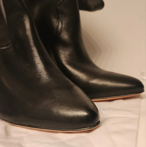 JOIE Gabbissy Slouchy Mid Calf Bootie In Black Leather Size 5