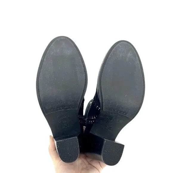 Joie Monte Black Suede Leather Studded Ankle Booties SZ 38 EU New $365