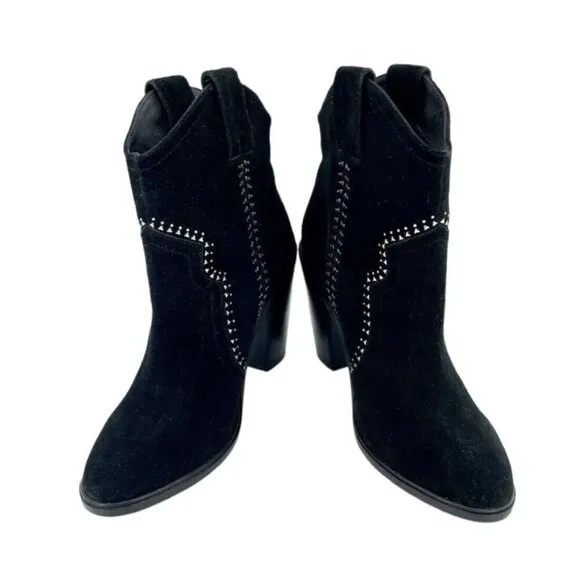 Joie Monte Black Suede Leather Studded Ankle Booties SZ 38 EU New $365