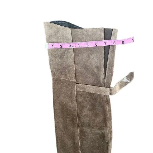 Joie Over the Knee Gray‎ Suede Leather Boots 37.5 Sz 7/ 7.5