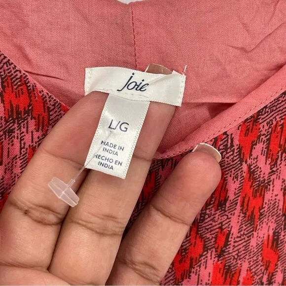 Joie Women’s Tea Rose Leopard Print Sleeveless Cotton Tiered Maxi Dress Large