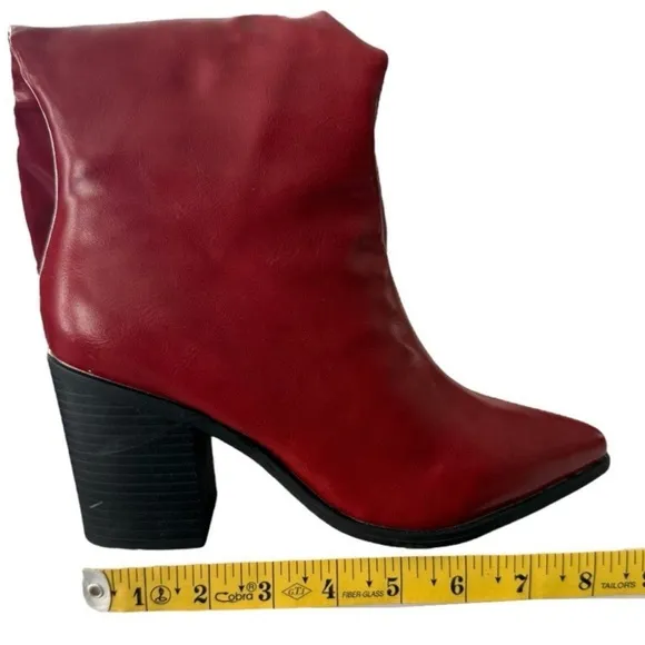 Journee Collection Red Heeled Boots with Slouchy Design Journee Daria Tall Boot