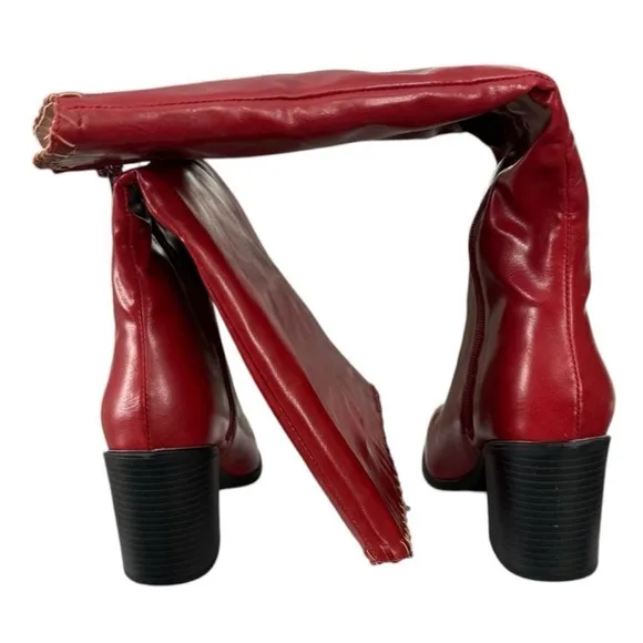 Journee Collection Red Heeled Boots with Slouchy Design Journee Daria Tall Boot