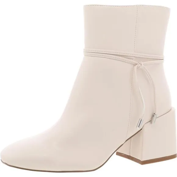 Journee Collection Womens 007852 Ivory Zipper Manmade Ankle Boots New