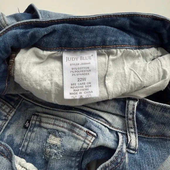Judy Blue Boyfriend Fit High Rise Jeans 22W Casual Stretch Denim Comfort Classic