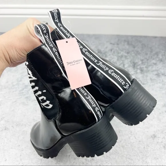 Juicy Couture One-Up Women's Heeled Chelsea Boots Black Size 7.5 8.5 NEW