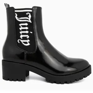 Juicy Couture One-Up Women's Heeled Chelsea Boots Black Size 7.5 8.5 NEW