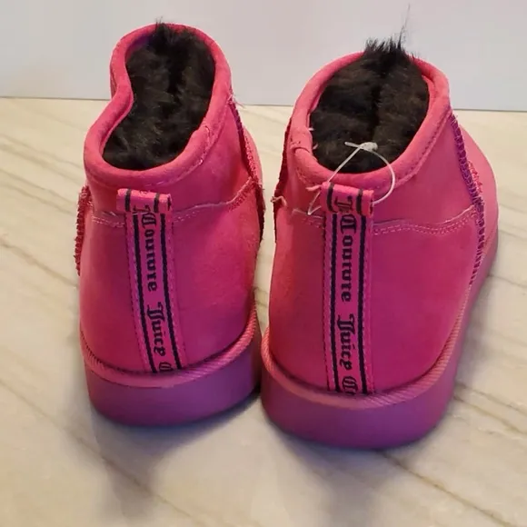 Juicy Kerri Furry Pink Boots Size 7