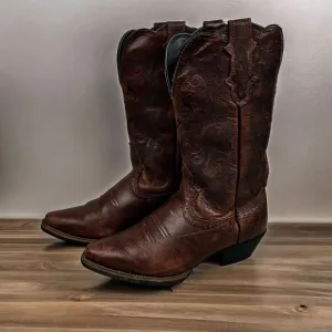 Justin Boots Girls Sz  7 Leather Brown Cowboy Boots