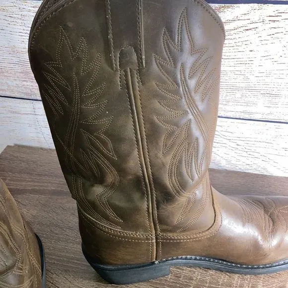 Justin Boots JB1112 Brown Leather Cowboy Farm Boots Western Shoe Size Mens 10D