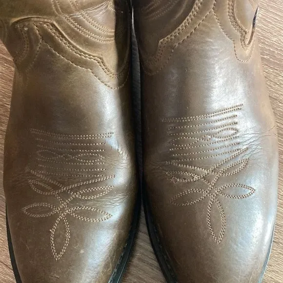 Justin Boots JB1112 Brown Leather Cowboy Farm Boots Western Shoe Size Mens 10D