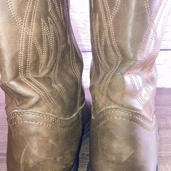 Justin Boots JB1112 Brown Leather Cowboy Farm Boots Western Shoe Size Mens 10D