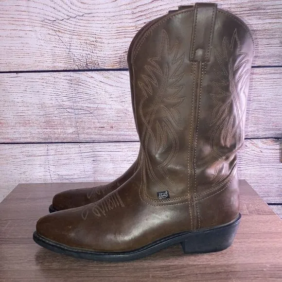 Justin Boots JB1112 Brown Leather Cowboy Farm Boots Western Shoe Size Mens 10D