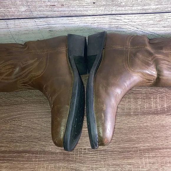 Justin Boots JB1112 Brown Leather Cowboy Farm Boots Western Shoe Size Mens 10D