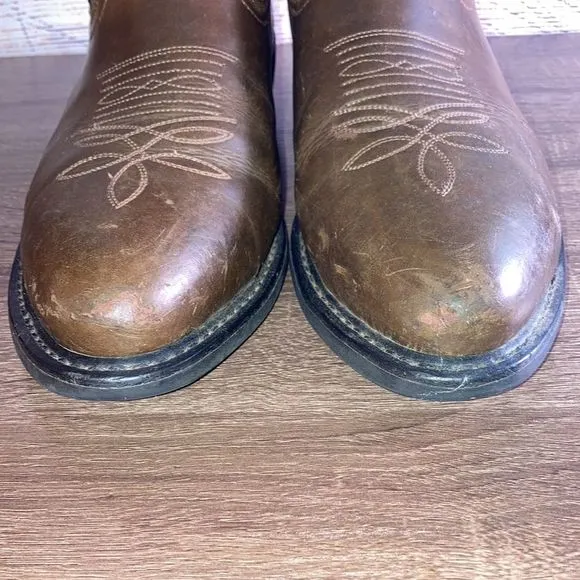 Justin Boots JB1112 Brown Leather Cowboy Farm Boots Western Shoe Size Mens 10D