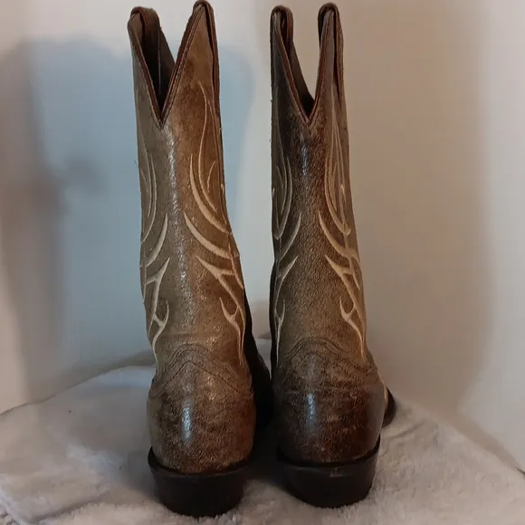 Justin Brown Leather &quot;Cross&quot; Women's Western Cowboy Boots
