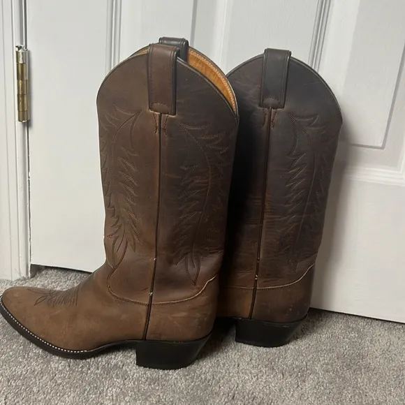 Justin Brown Leather Cowboy Boots