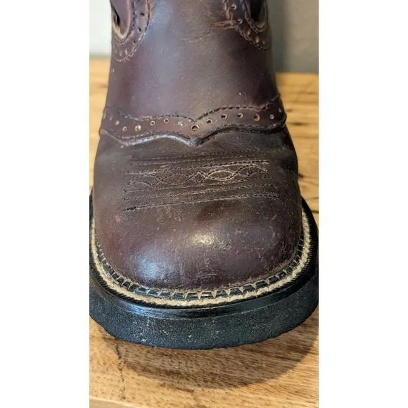 Justin Gypsy Brown Leather Round Toe Pull On Cowgirl Boots Womens Size 7B