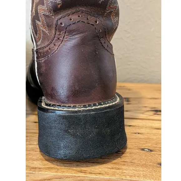 Justin Gypsy Brown Leather Round Toe Pull On Cowgirl Boots Womens Size 7B