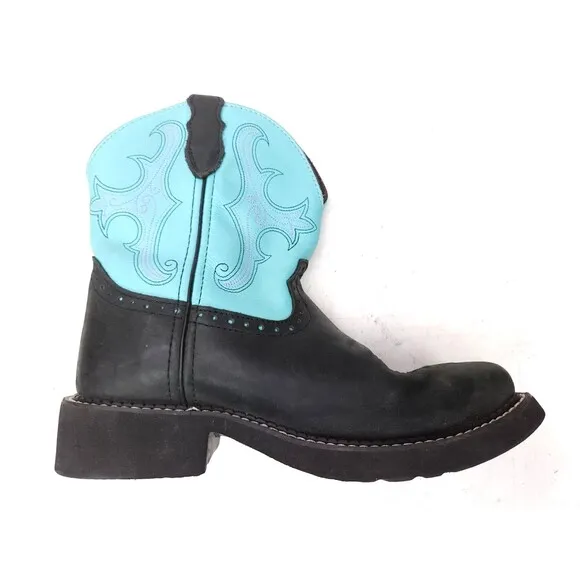 Justin Gypsy Gemma Black Blue Leather Western Boots Women's size 7 B