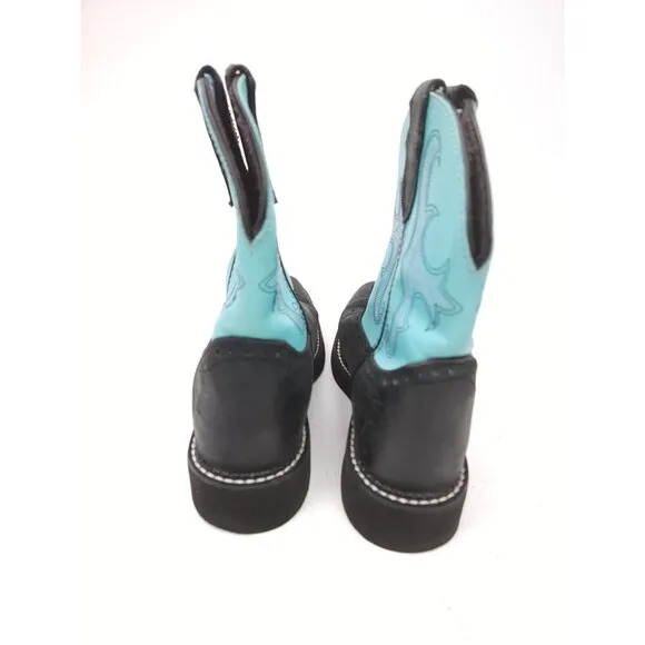 Justin Gypsy Gemma Black Blue Leather Western Boots Women's size 7 B