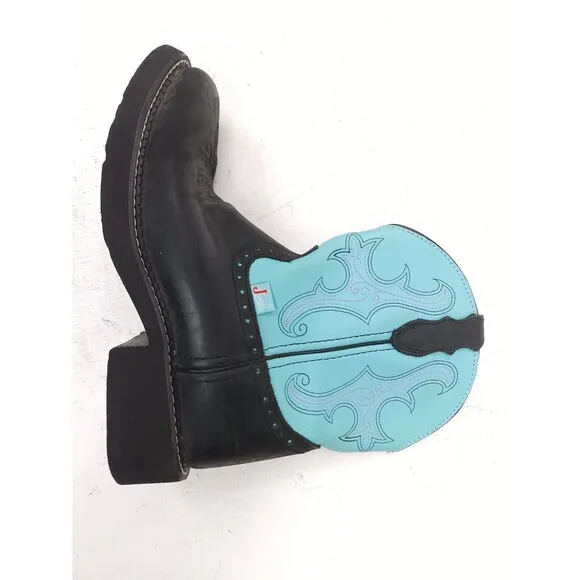 Justin Gypsy Gemma Black Blue Leather Western Boots Women's size 7 B