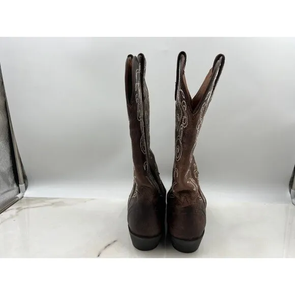 Justin L 2702 Western Cowboy Boots Womens 9.5B Dark Brown Leather