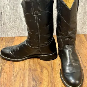 Justin L3703 Women’s Black Leather Western Cowboy Cowgirl Boots Sz 6.5B