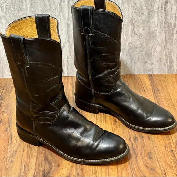 Justin L3703 Women’s Black Leather Western Cowboy Cowgirl Boots Sz 6.5B