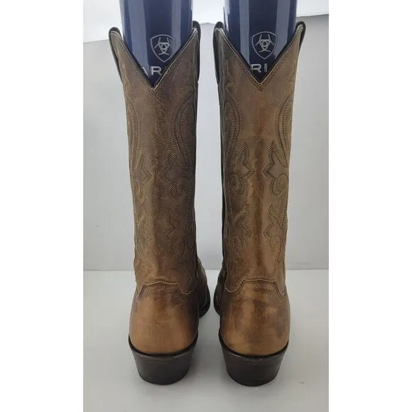 Justin Mens Size 9.5 Brown Leather Apache Western Cowboy Boots 2252
