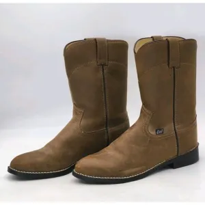 Justin Roper Basics Boots JB3001 Brown Men's Size 8EE Cowboy Boots