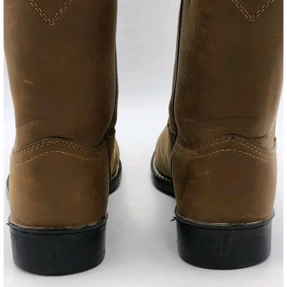 Justin Roper Basics Boots JB3001 Brown Men's Size 8EE Cowboy Boots