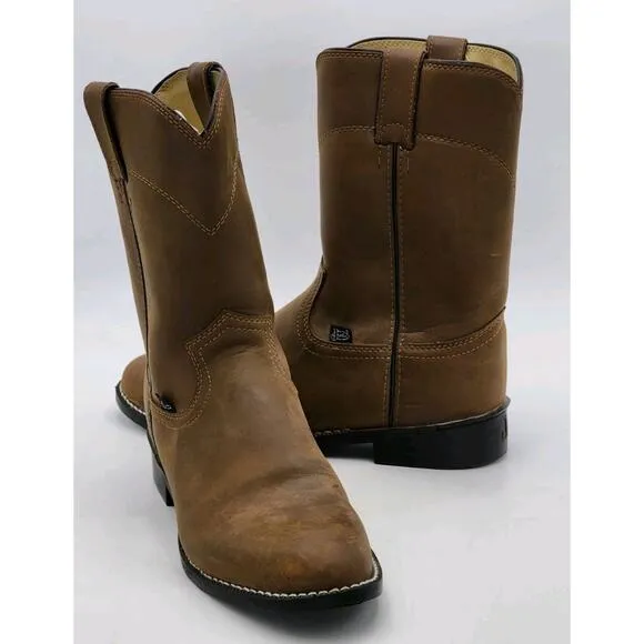 Justin Roper Basics Boots JB3001 Brown Men's Size 8EE Cowboy Boots