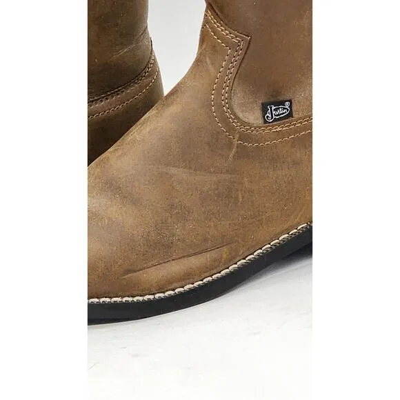 Justin Roper Basics Boots JB3001 Brown Men's Size 8EE Cowboy Boots