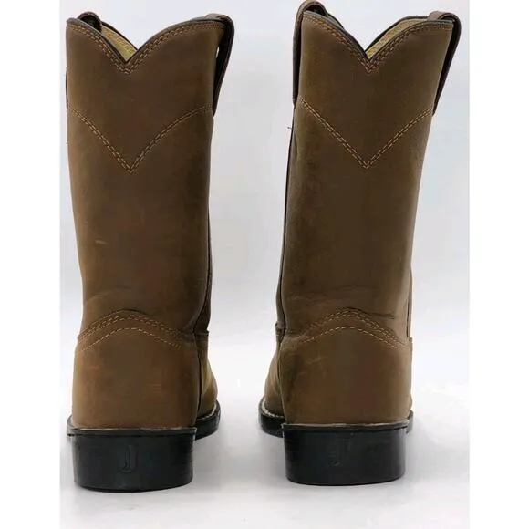 Justin Roper Basics Boots JB3001 Brown Men's Size 8EE Cowboy Boots