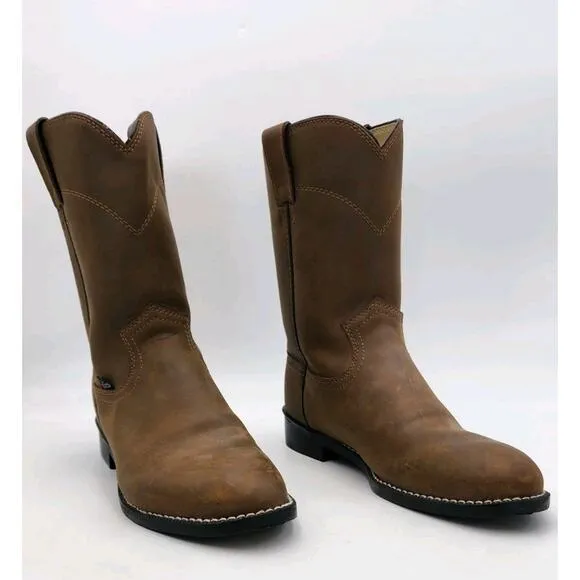 Justin Roper Basics Boots JB3001 Brown Men's Size 8EE Cowboy Boots