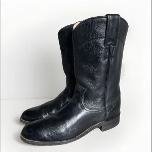 Justin Roper Leather Western Cowboy Boots Sz 6 B  Black Women’s L 3742 USA Made