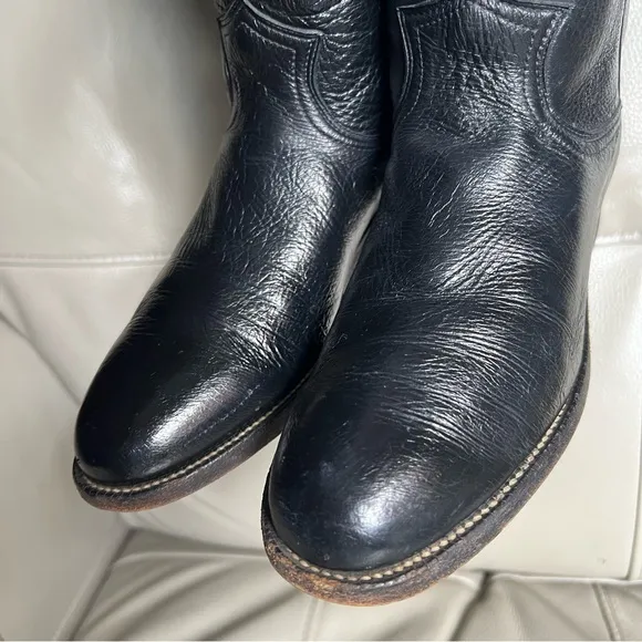 Justin Roper Leather Western Cowboy Boots Sz 6 B  Black Women’s L 3742 USA Made