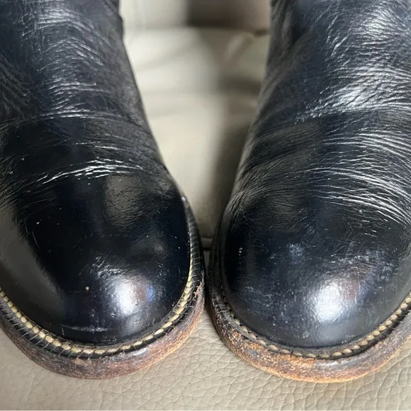 Justin Roper Leather Western Cowboy Boots Sz 6 B  Black Women’s L 3742 USA Made