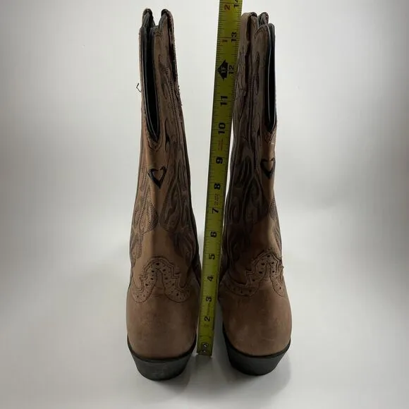 Justin Stampede L2559 Western Boots Womens Size 9.5 Brown Mustang Leather