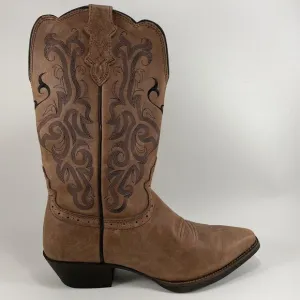 Justin Stampede L2559 Western Boots Womens Size 9.5 Brown Mustang Leather
