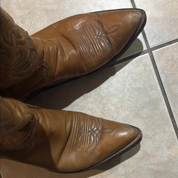 Justin Sz 9 D Brown Leather Cowboy Boots