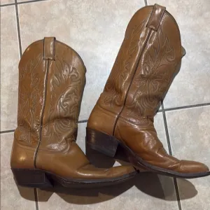 Justin Sz 9 D Brown Leather Cowboy Boots