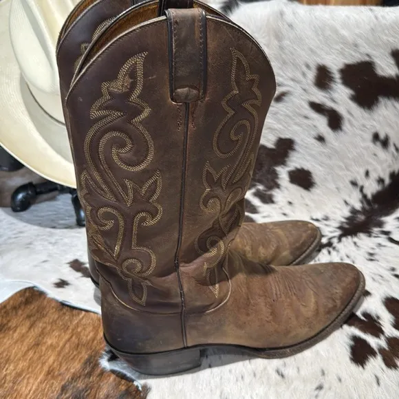 Justin Western Leather Boots Size 10.5D