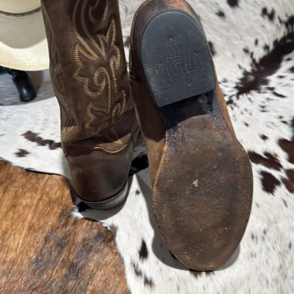Justin Western Leather Boots Size 10.5D
