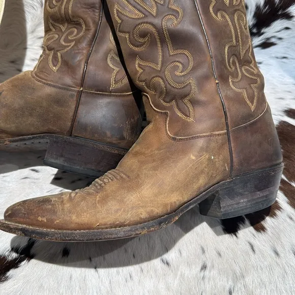 Justin Western Leather Boots Size 10.5D