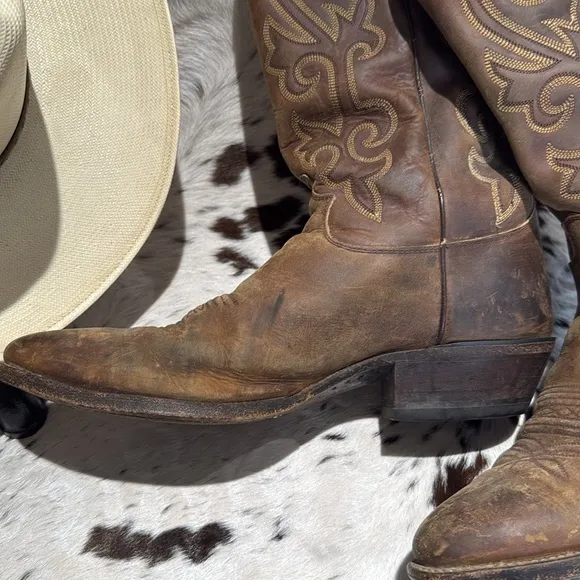 Justin Western Leather Boots Size 10.5D